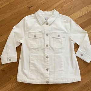 Denim & Co. Denim Jean Jacket White Women's Medium